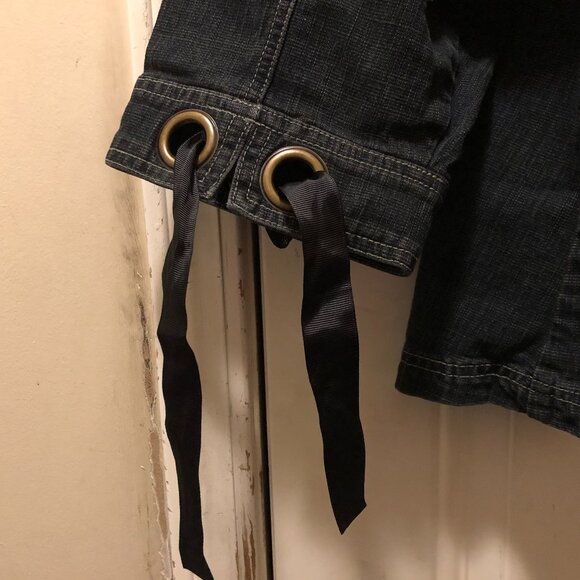 A.M.I. Women's 3X Dark Wash Denim Jacket Grommets 3/4 Sleeve - Picture 8 of 11